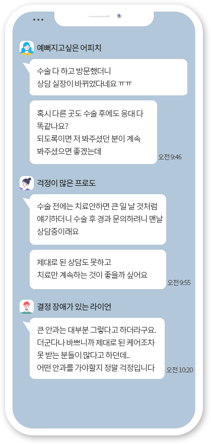 수술 후 전담 케어 믿어도 되나요?