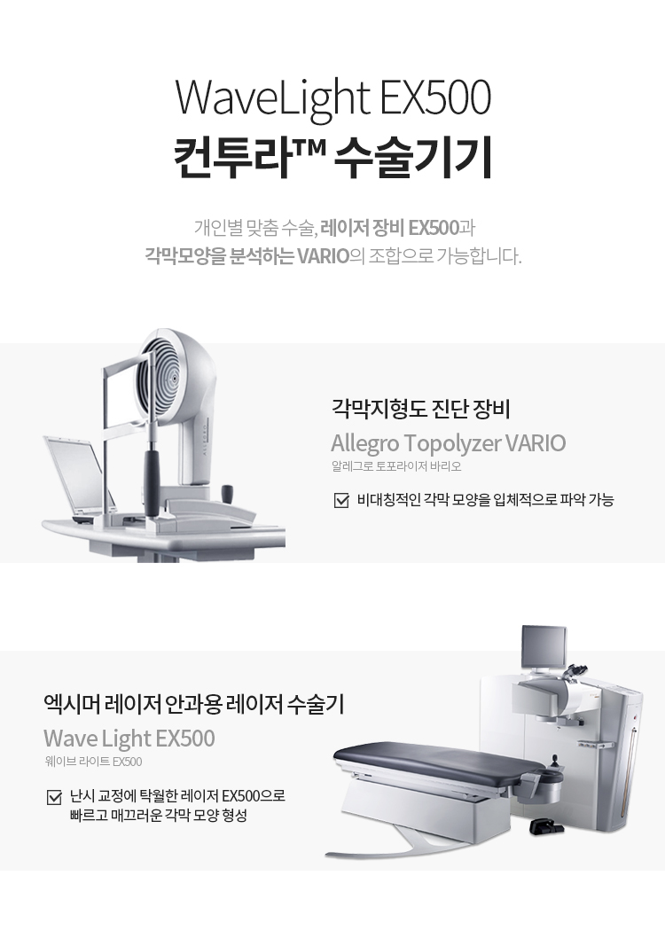 WaveLight EX500 컨투라™ 수술기기